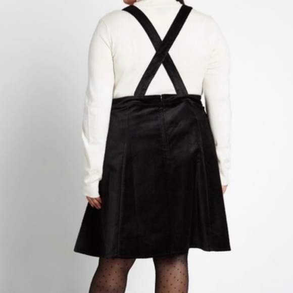 ModCloth velvet pinafore dress jumper Cupcake consultant size Large NWT - Picture 8 of 17